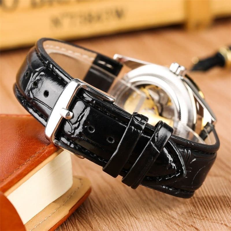 Montre Skeleton Automatique Steampunk - Bracelet Cuir-Passion Steampunk