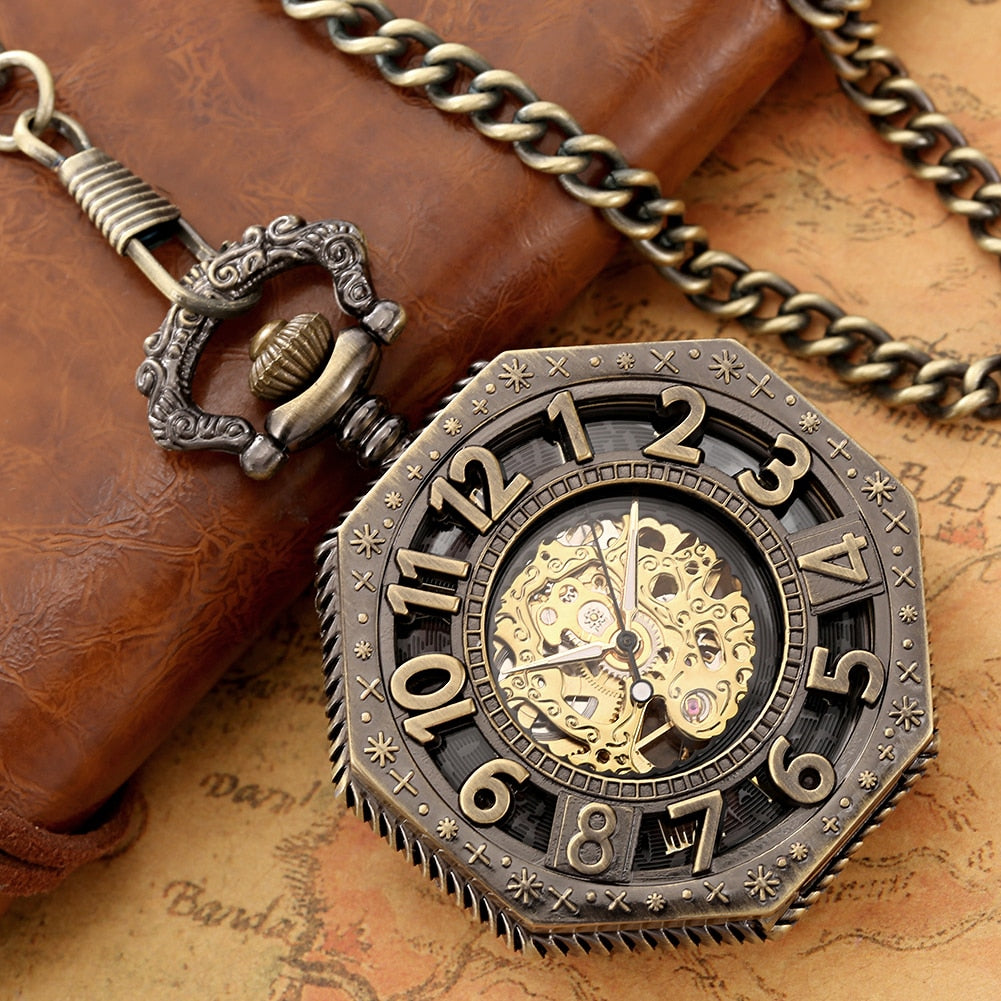 Montre Octogonale Homme a Gousset - Napoléon-Passion Steampunk
