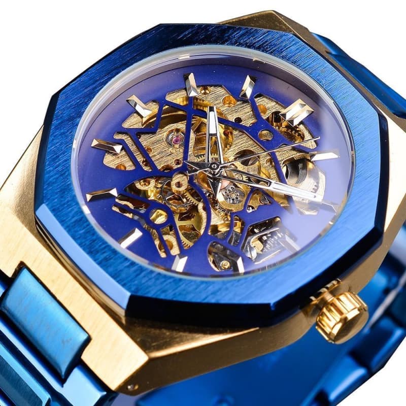 Montre Squelette Bleu - Steampunk Sapphire-Passion Steampunk