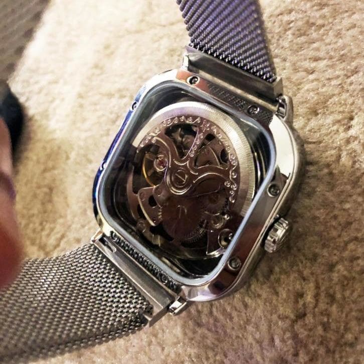 Montre Carrée Homme - Cadran Squelette-Passion Steampunk
