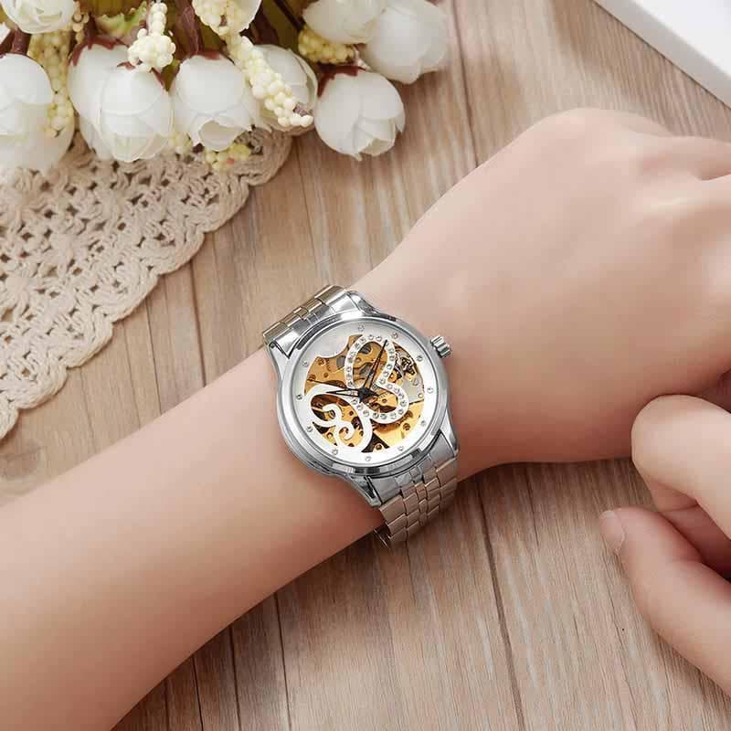 Montre Squelette Femme Acier Inoxydable - Papillon-Passion Steampunk
