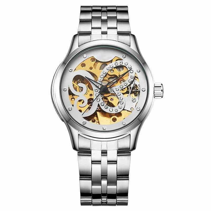 Montre Squelette Femme Acier Inoxydable - Papillon-Passion Steampunk