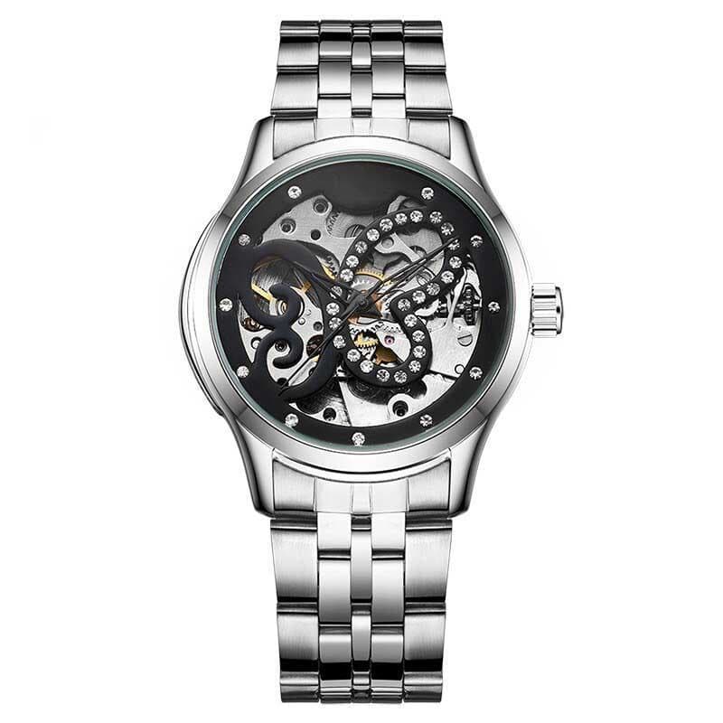 Montre Squelette Femme Acier Inoxydable - Papillon-Passion Steampunk
