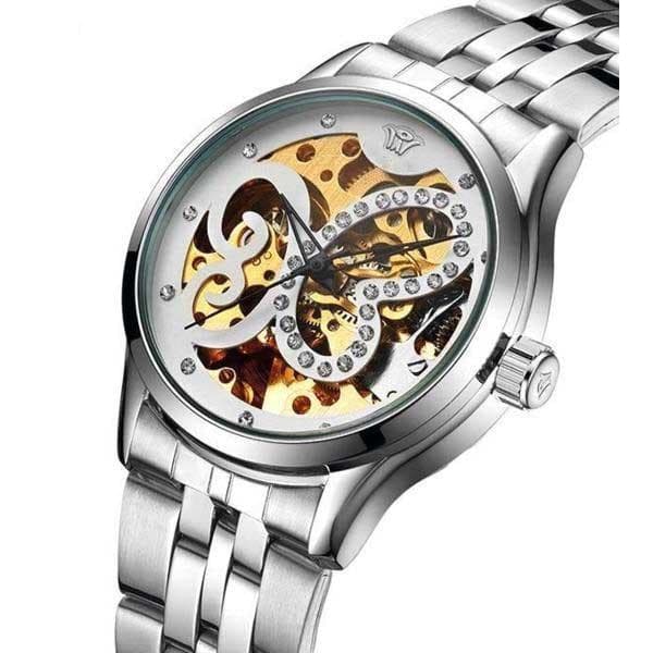 Montre Squelette Femme Acier Inoxydable - Papillon-Passion Steampunk