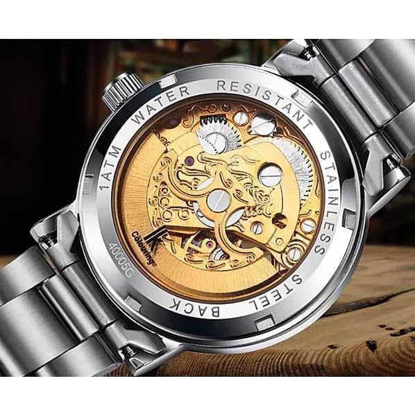 Montre Femme Argentée Squelette-Passion Steampunk