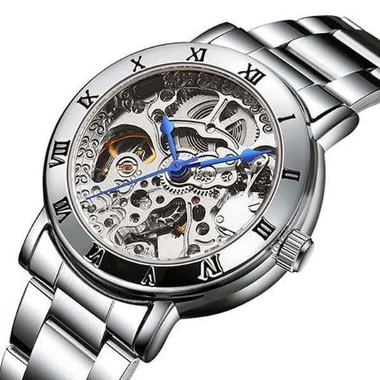 Montre Femme Argentée Squelette-Passion Steampunk