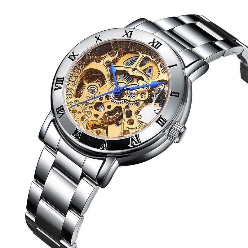 Montre Femme Argentée Squelette-Passion Steampunk