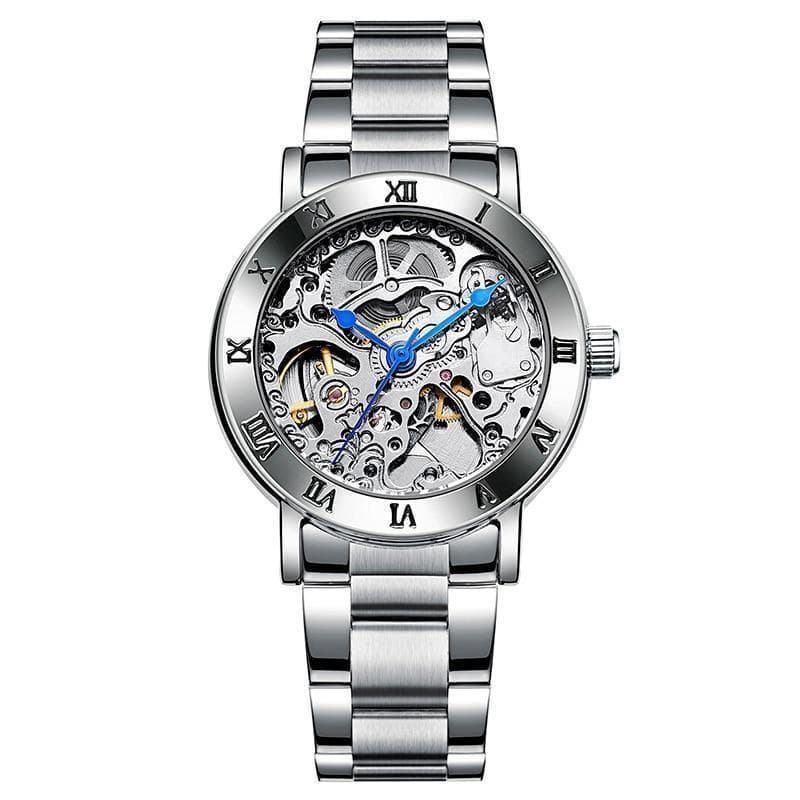 Montre Femme Argentée Squelette-Passion Steampunk