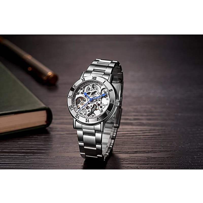 Montre Femme Argentée Squelette-Passion Steampunk