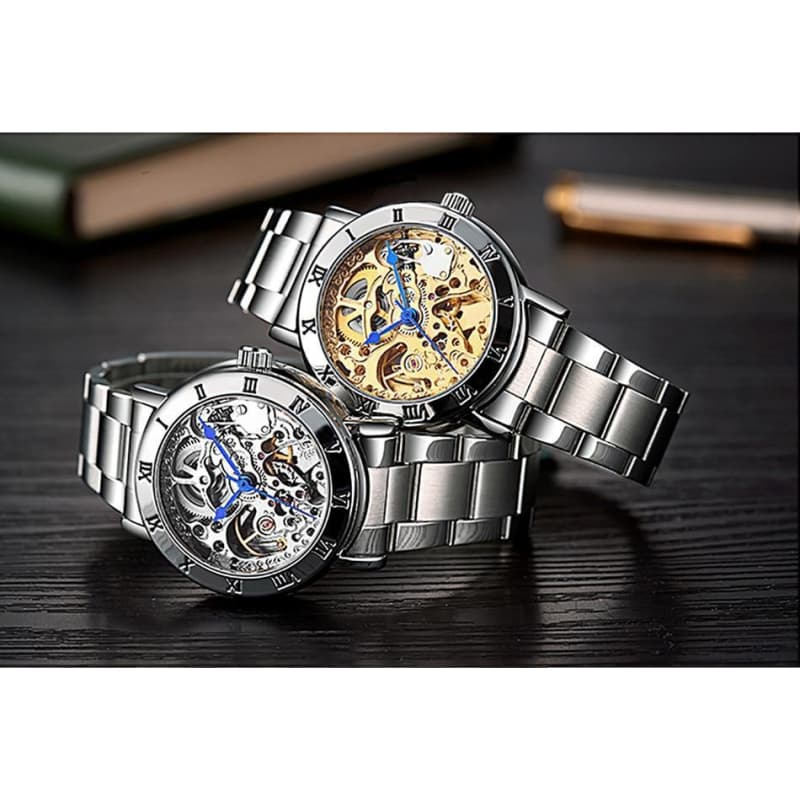 Montre Femme Argentée Squelette-Passion Steampunk