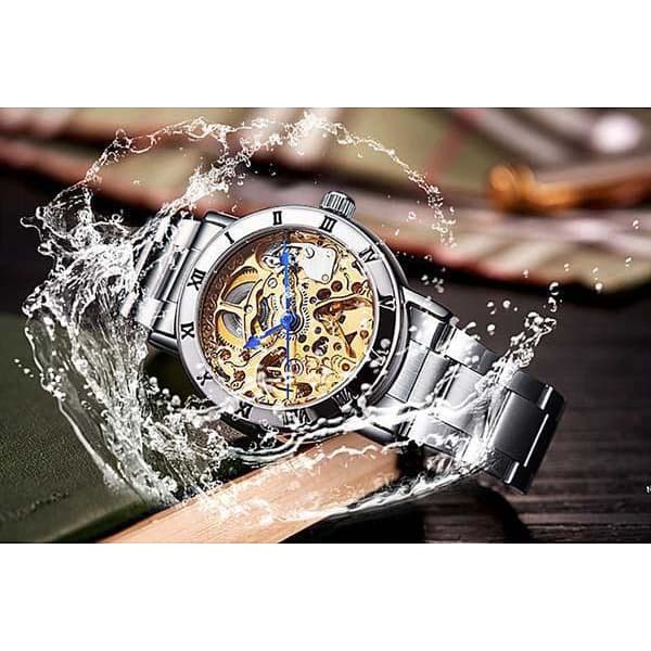 Montre Femme Argentée Squelette-Passion Steampunk