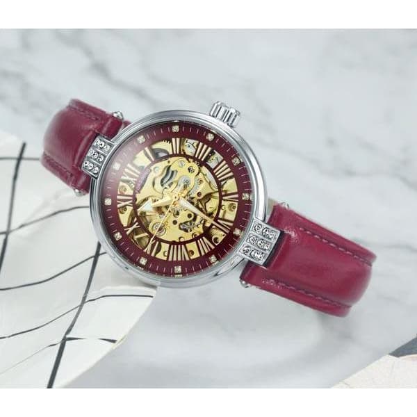 Montre Automatique Squelette Femme - Rouge-Passion Steampunk