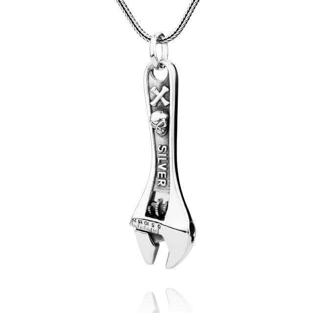 Pendentif Steampunk - Silver Wrench-Passion Steampunk