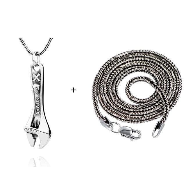 Pendentif Steampunk - Silver Wrench-Passion Steampunk