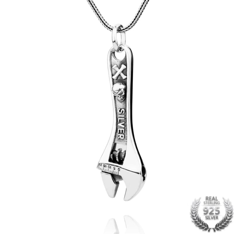 Pendentif Steampunk - Silver Wrench-Passion Steampunk