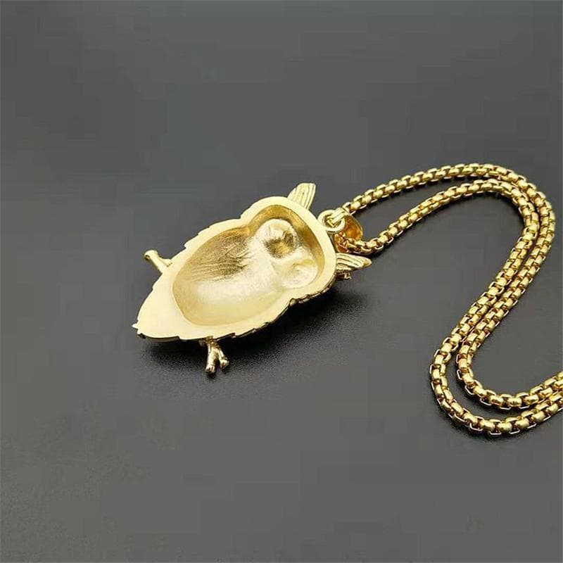 Pendentif Hibou Doré Steampunk-Passion Steampunk