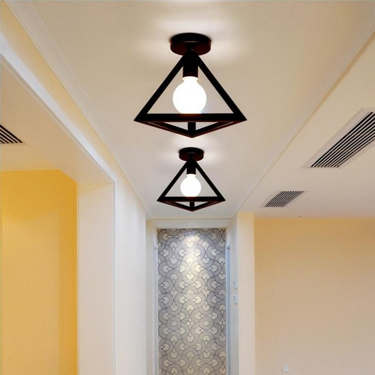 Plafonnier Chambre Industriel Noir - Triangulaire-Passion Steampunk