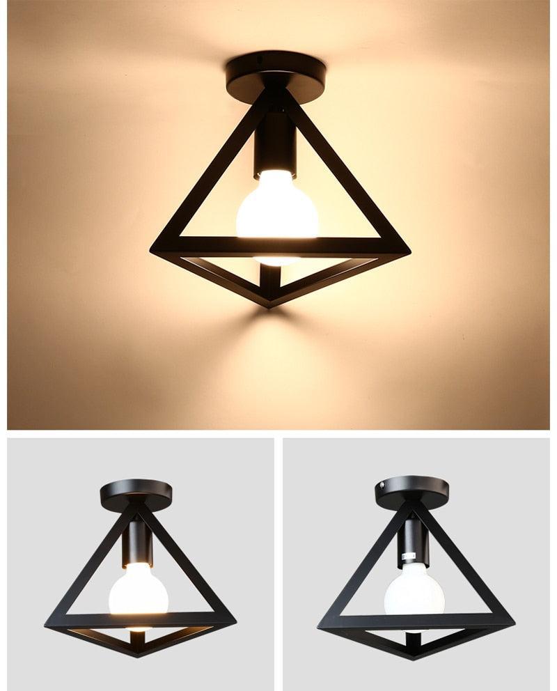 Plafonnier Chambre Industriel Noir - Triangulaire-Passion Steampunk