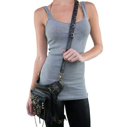 Sac banane Gothique - Cuir & Chaines-Passion Steampunk