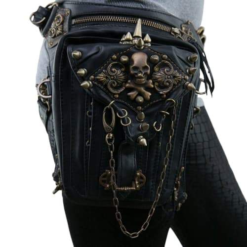 Sac banane Gothique - Cuir & Chaines-Passion Steampunk