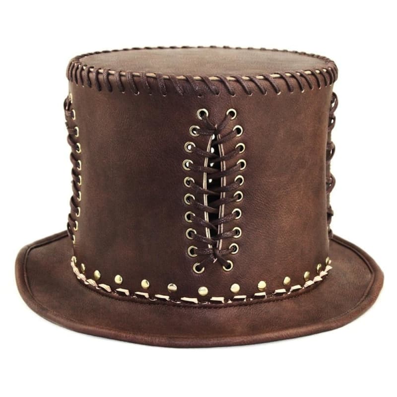 Chapeau Chapelier Fou - Haut de Forme en Cuir-Passion Steampunk