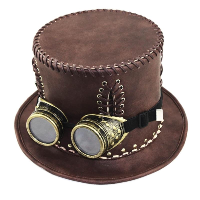 Chapeau Chapelier Fou - Haut de Forme en Cuir-Passion Steampunk