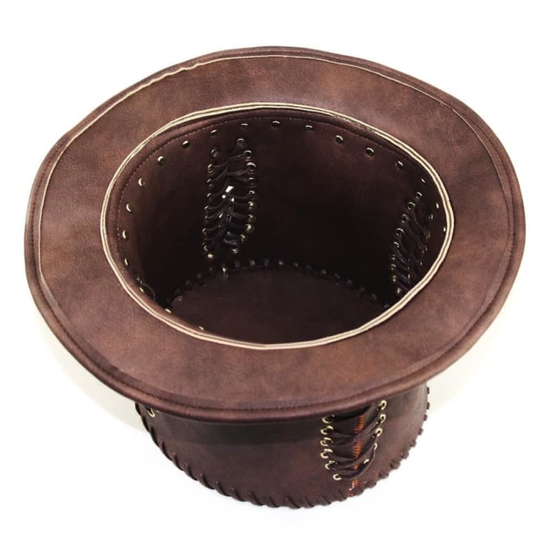 Chapeau Chapelier Fou - Haut de Forme en Cuir-Passion Steampunk