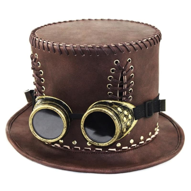 Chapeau Chapelier Fou - Haut de Forme en Cuir-Passion Steampunk