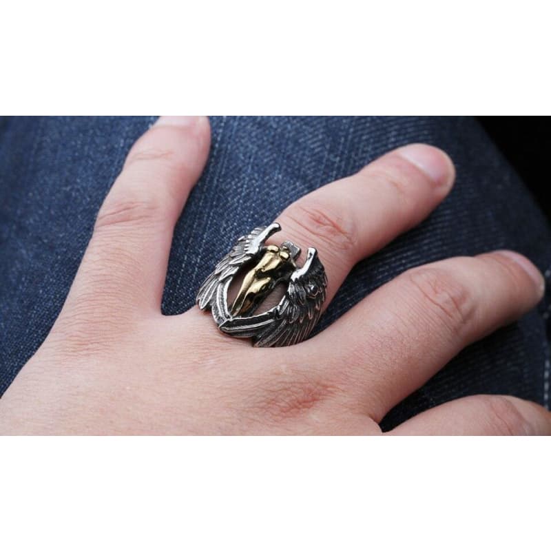 Bague Ange - Gardien Steampunk