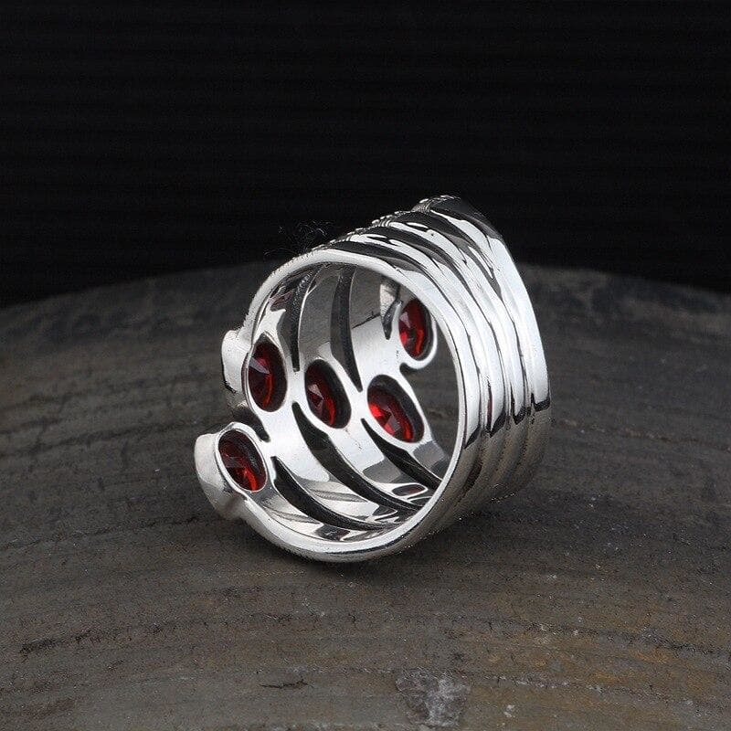 Bague Steampunk - Grenats d'Argent