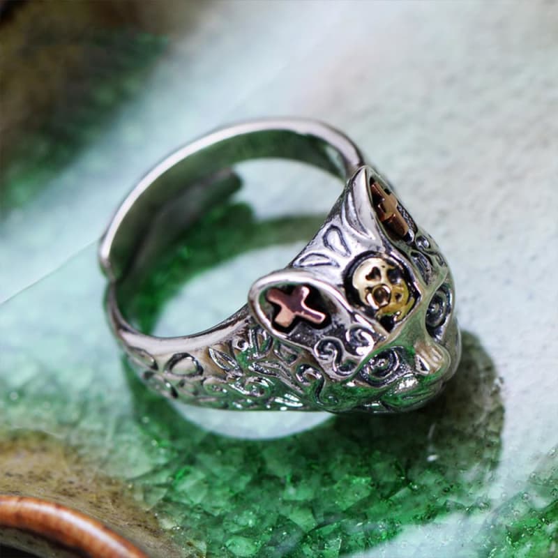 Bague Chat Argent - Style Steampunk