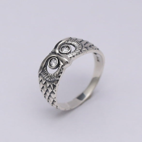 Bague Hibou Argent - Steampunk Style