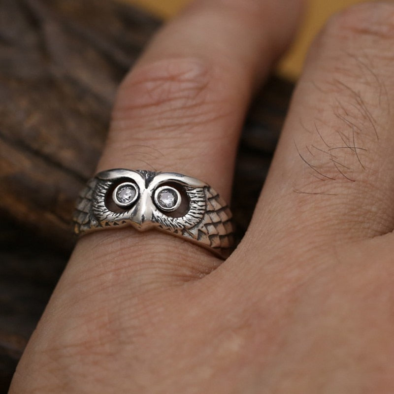 Bague Hibou Argent - Steampunk Style