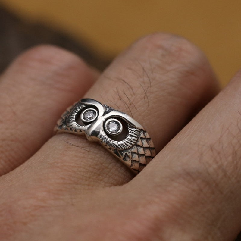 Bague Hibou Argent - Steampunk Style