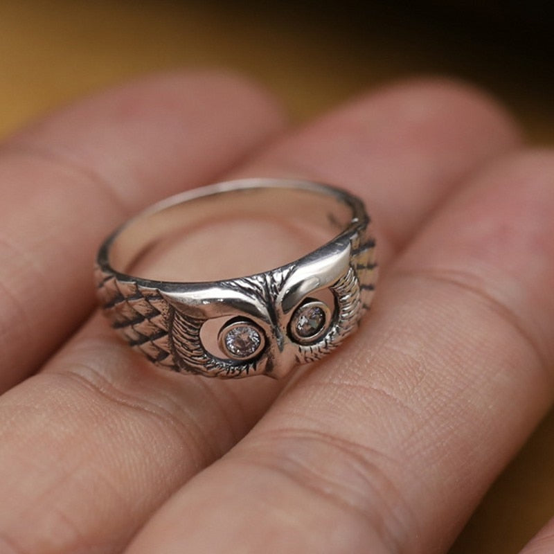 Bague Hibou Argent - Steampunk Style