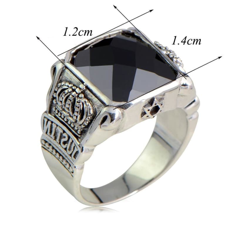 Bague Obsidienne Homme - Argent