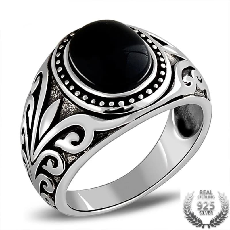 Chevalière Homme Argent Onyx - Anneau d' Avalon