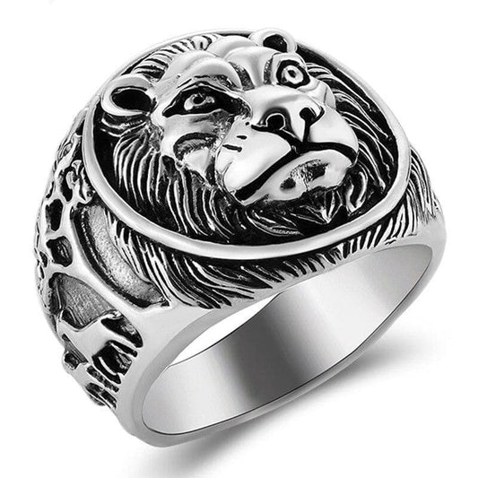 Bague Homme Lion - Steampunk d' Argent