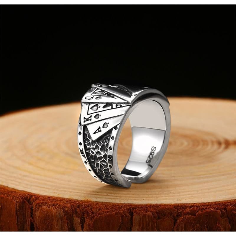 Bague Homme - Poker d' Argent