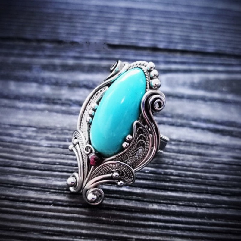 Bague Victorienne - Turquoise au charme d' Antan-Passion Steampunk