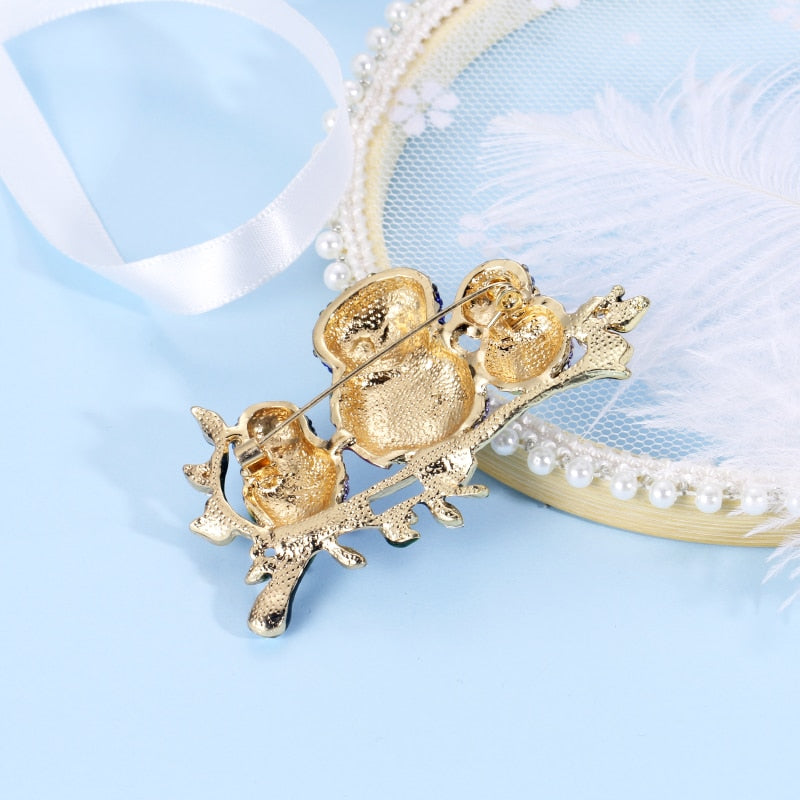 Broche Steampunk - Chouettes de Cristal