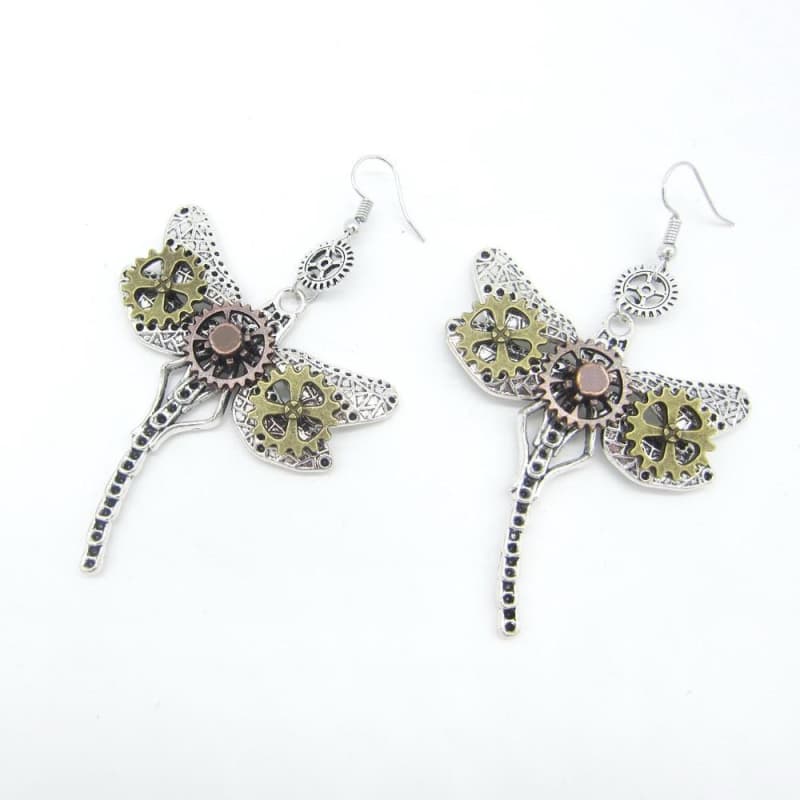 Boucles Steampunk - Libellules Mécaniques