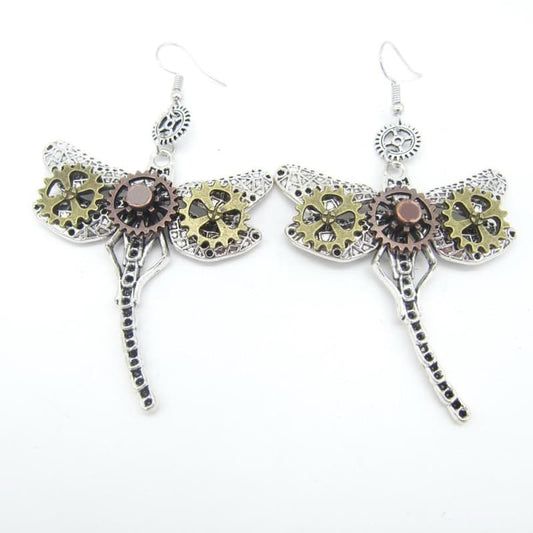 Boucles Steampunk - Libellules Mécaniques