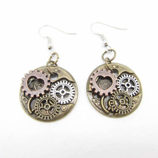 Boucle d Oreille Steampunk Femme - Watchcase