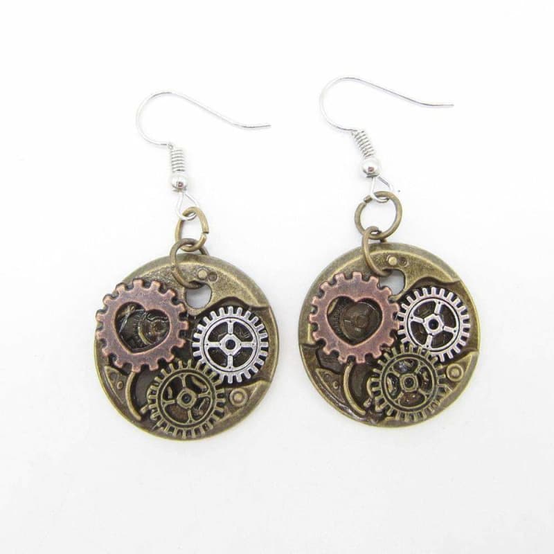 Boucle d Oreille Steampunk Femme - Watchcase