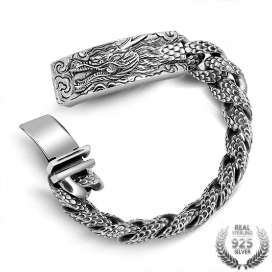 Bracelet Dragon Homme Argent - Style Vintage