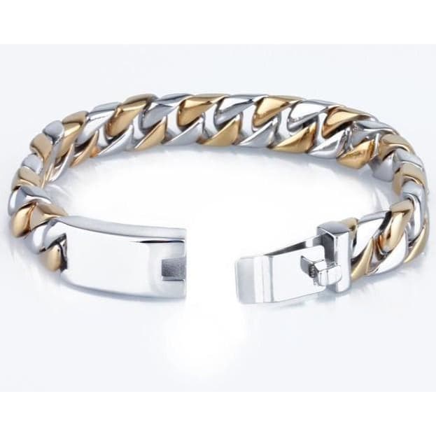 Bracelet Homme Acier et Or – Fusion Échaudée