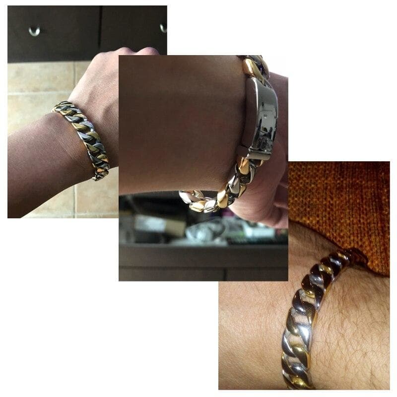 Bracelet Homme Acier et Or – Fusion Échaudée