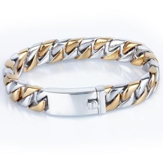 Bracelet Homme Acier et Or – Fusion Échaudée