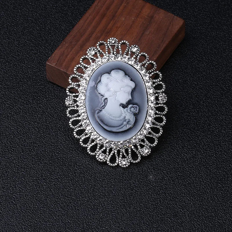 Broche Camée Argenté